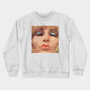 Blonde Girl Blows a Kiss (Pixel Art) Retro Women Merch Crewneck Sweatshirt